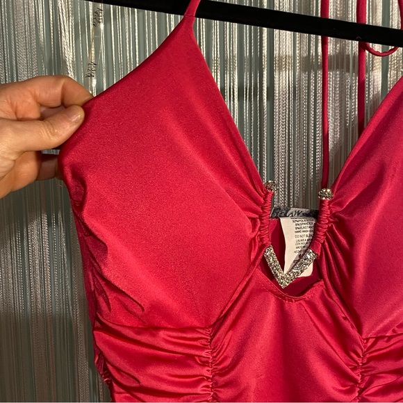 Fuchsia Ruched Mini Dress Size Small NWT - Picture 16 of 17